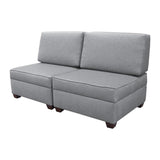Duobeds grey flint  convertible sofa bed with storage is your all-in-one solution for a sofa bed, and the storage ottomans and back pillows easily convert from a bed to a couch or two chairs for modular living room or bedroom furniture.