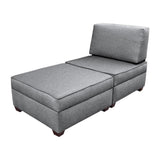 Duobeds Chaise Lounge with Storage is comfortable living room or bedroom furniture, and the storage ottomans and pillow can be easily arranged as a love seat, bed, or chair.
