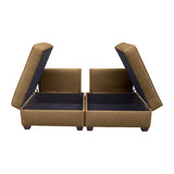 Duobeds convertible sofa bed with storage is your all-in-one solution for a sofa bed, and the storage ottomans and back pillows easily convert from a bed to a couch or two chairs for modular living room or bedroom furniture.
