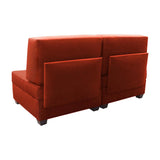 Duobeds red brickconvertible sofa bed with storage is your all-in-one solution for a sofa bed, and the storage ottomans and back pillows easily convert from a bed to a couch or two chairs for modular living room or bedroom furniture.